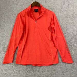 Prairie Mountain Coral 1/4 Zip Womens L Long Sleeve Pullover Shirt Polyester